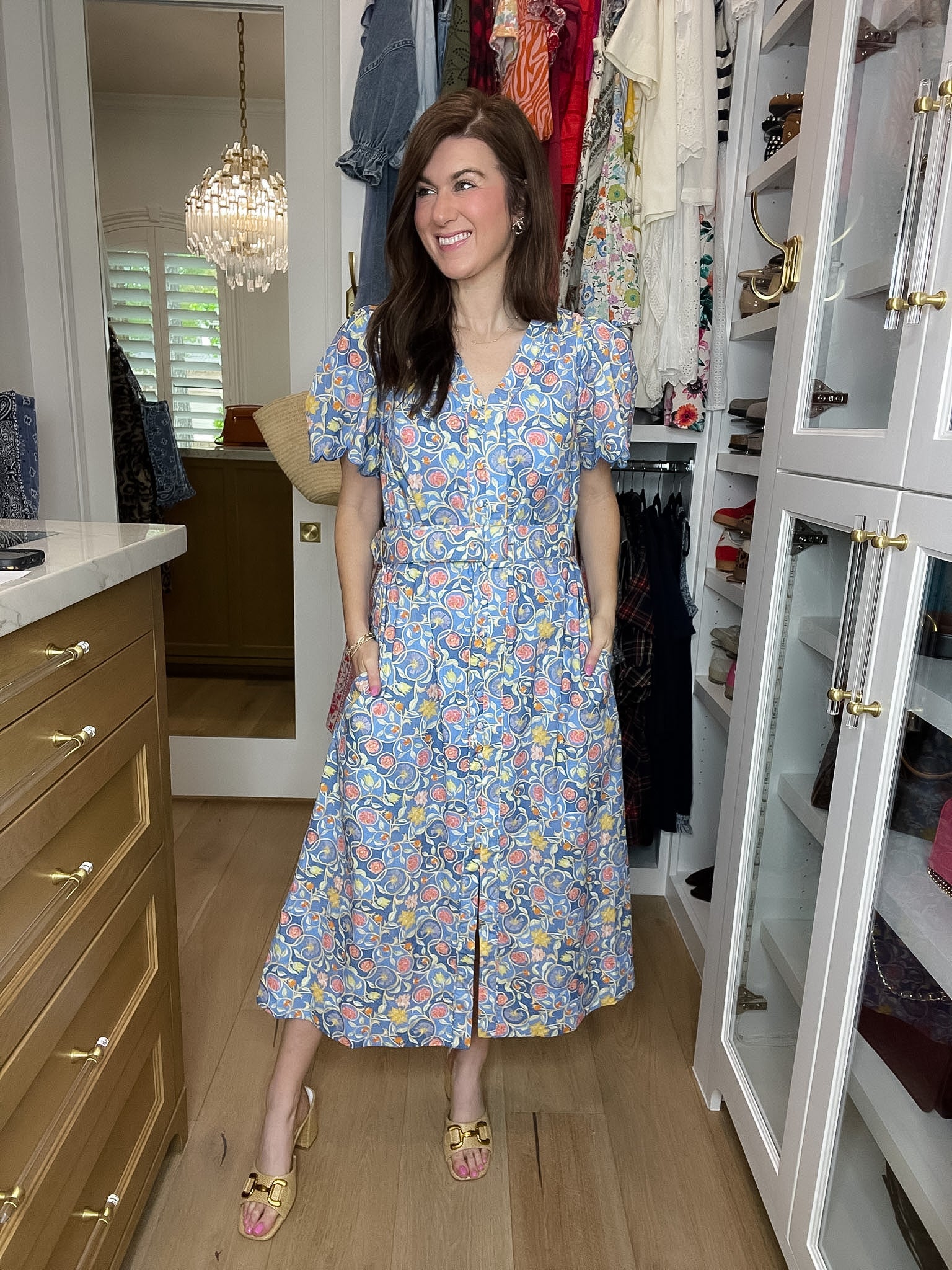 Garden Grace Belted Midi Dress