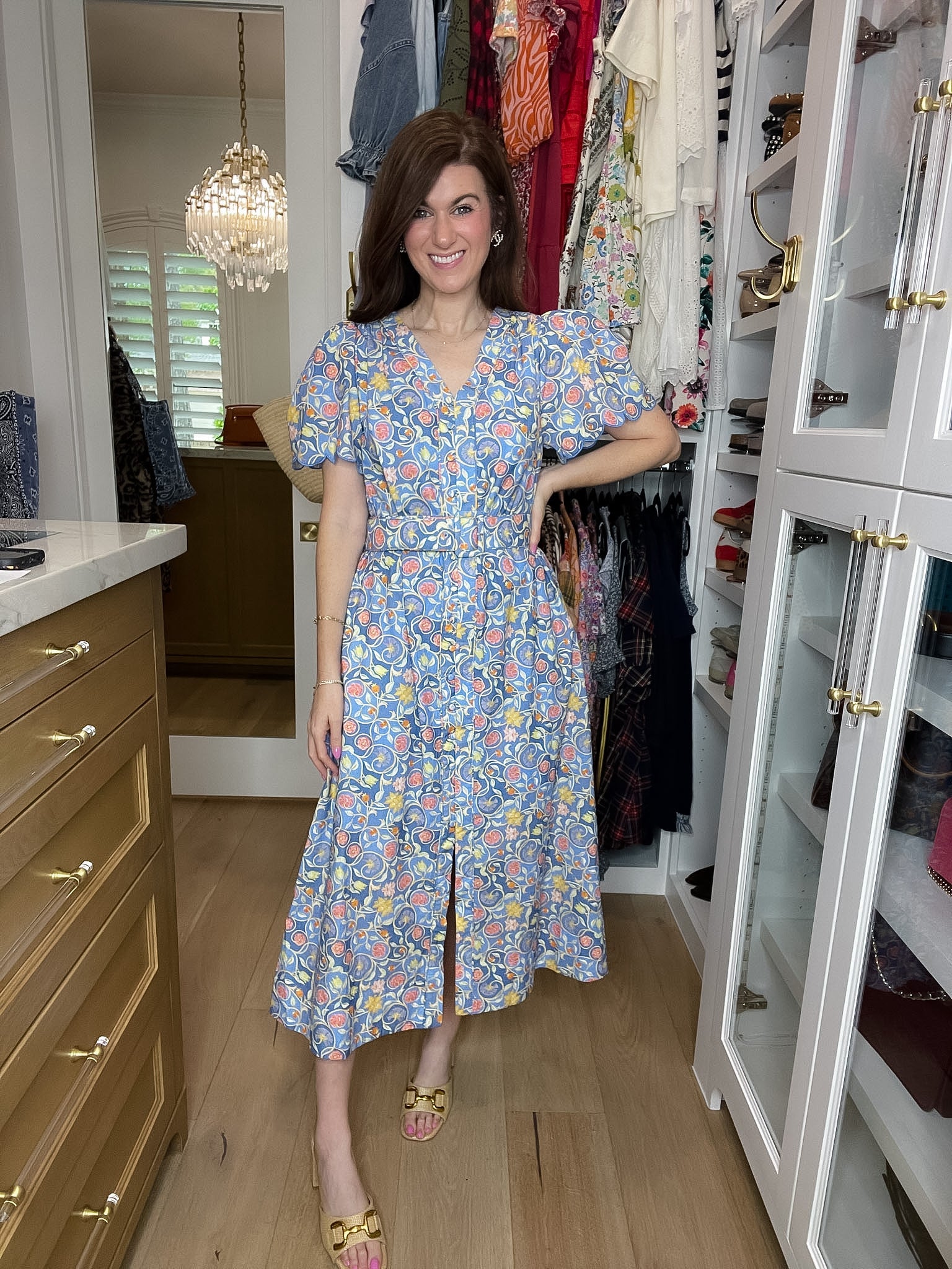 Garden Grace Belted Midi Dress