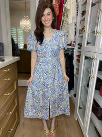 Garden Grace Belted Midi Dress