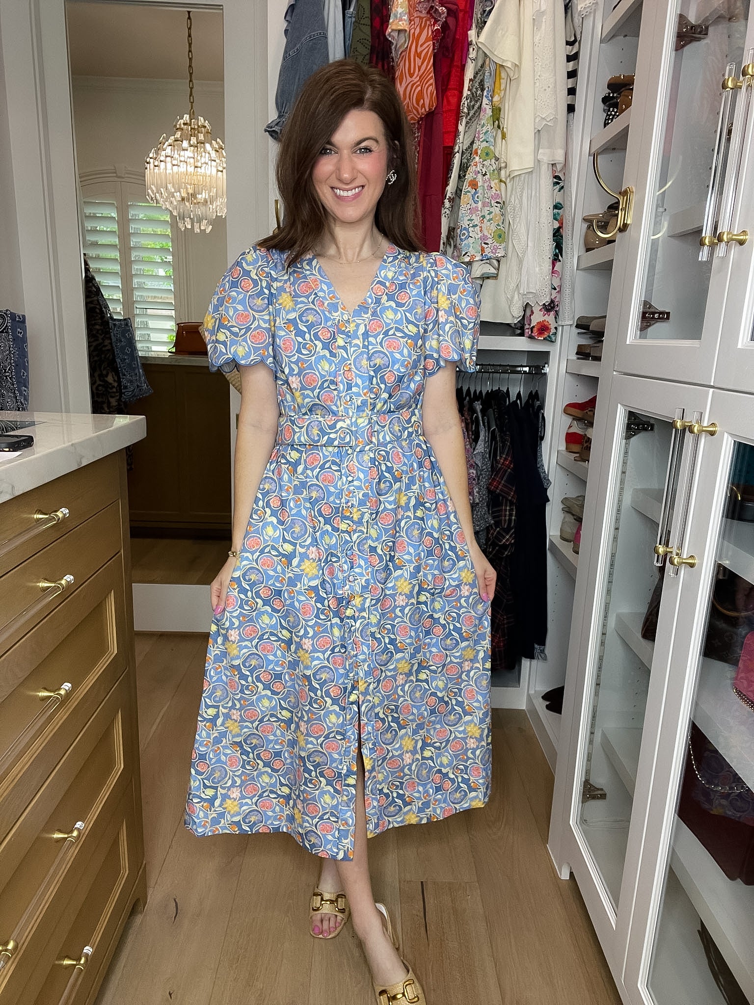 Garden Grace Belted Midi Dress