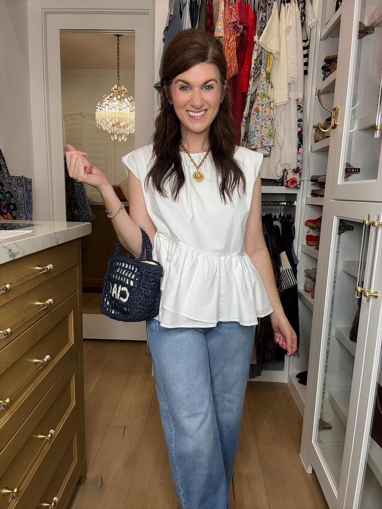 Sweet Structure Peplum Top in White