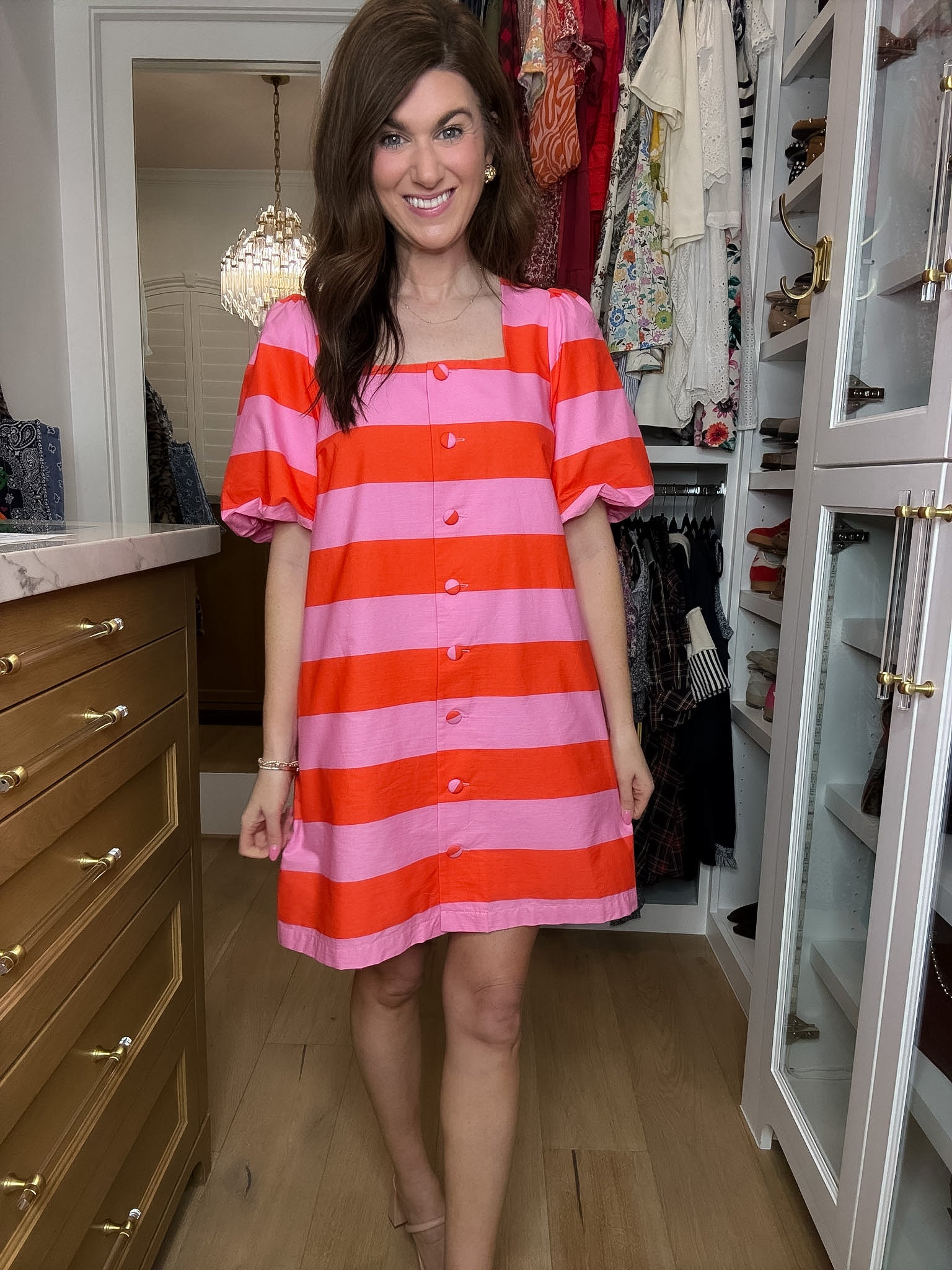 Riviera Stripe Button Front Dress