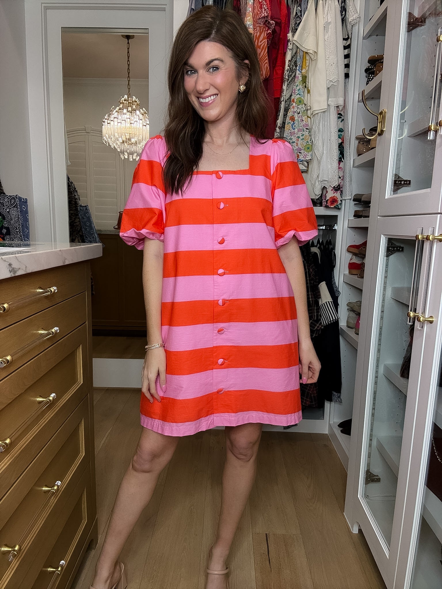 Riviera Stripe Button Front Dress