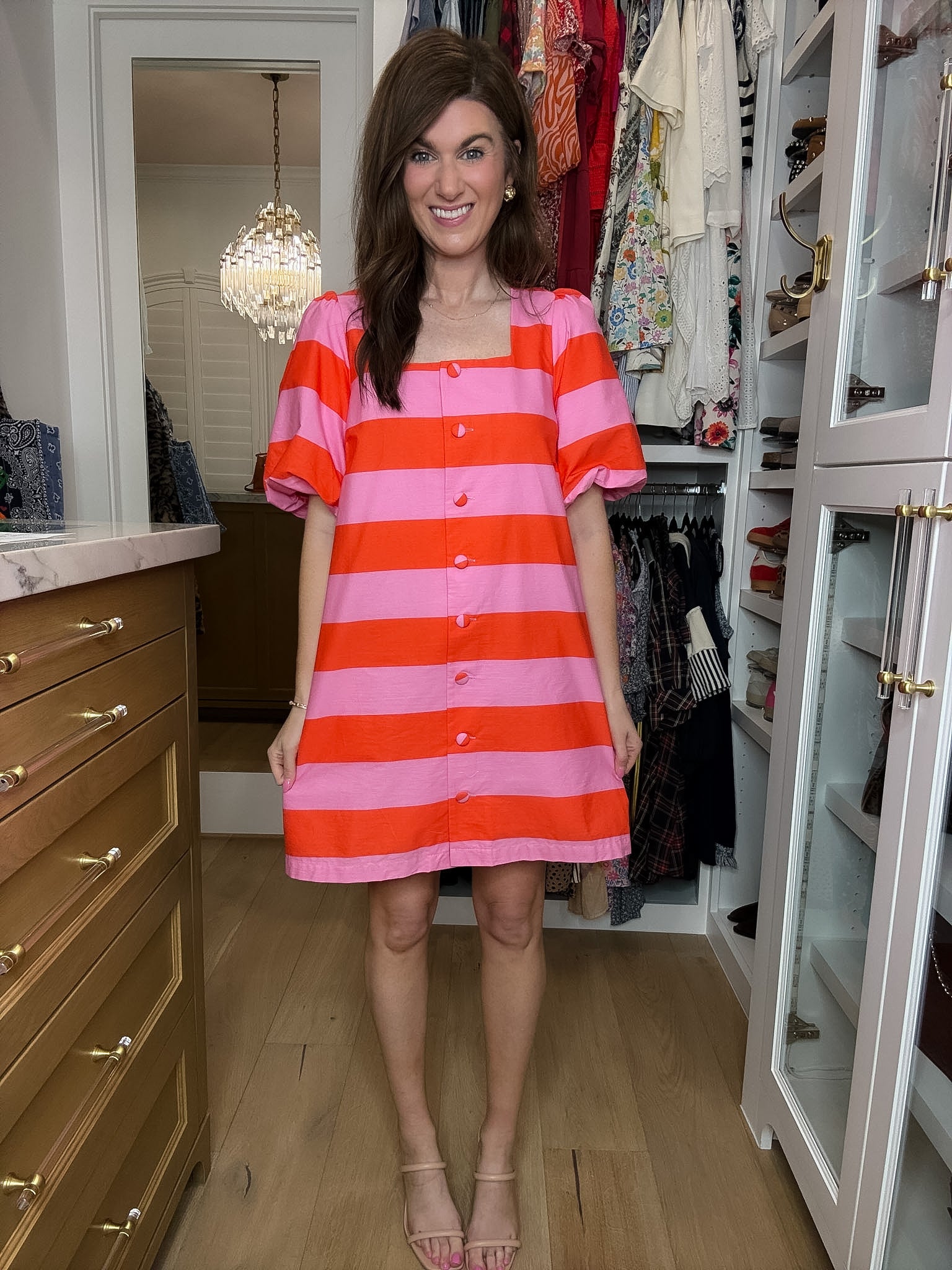 Riviera Stripe Button Front Dress
