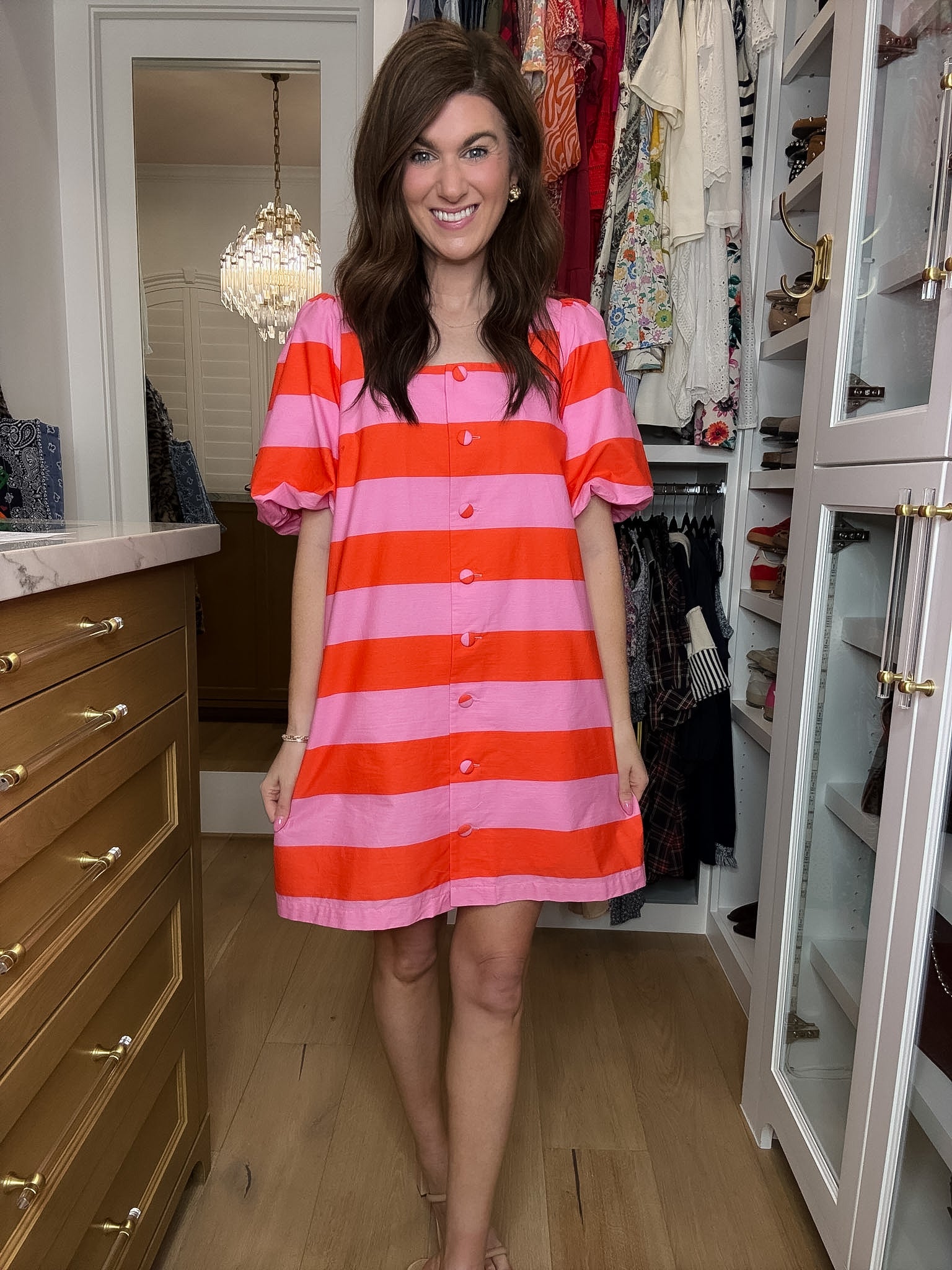 Riviera Stripe Button Front Dress