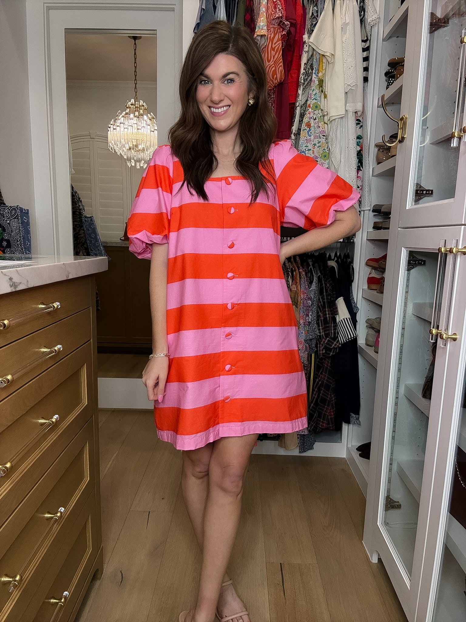 Riviera Stripe Button Front Dress