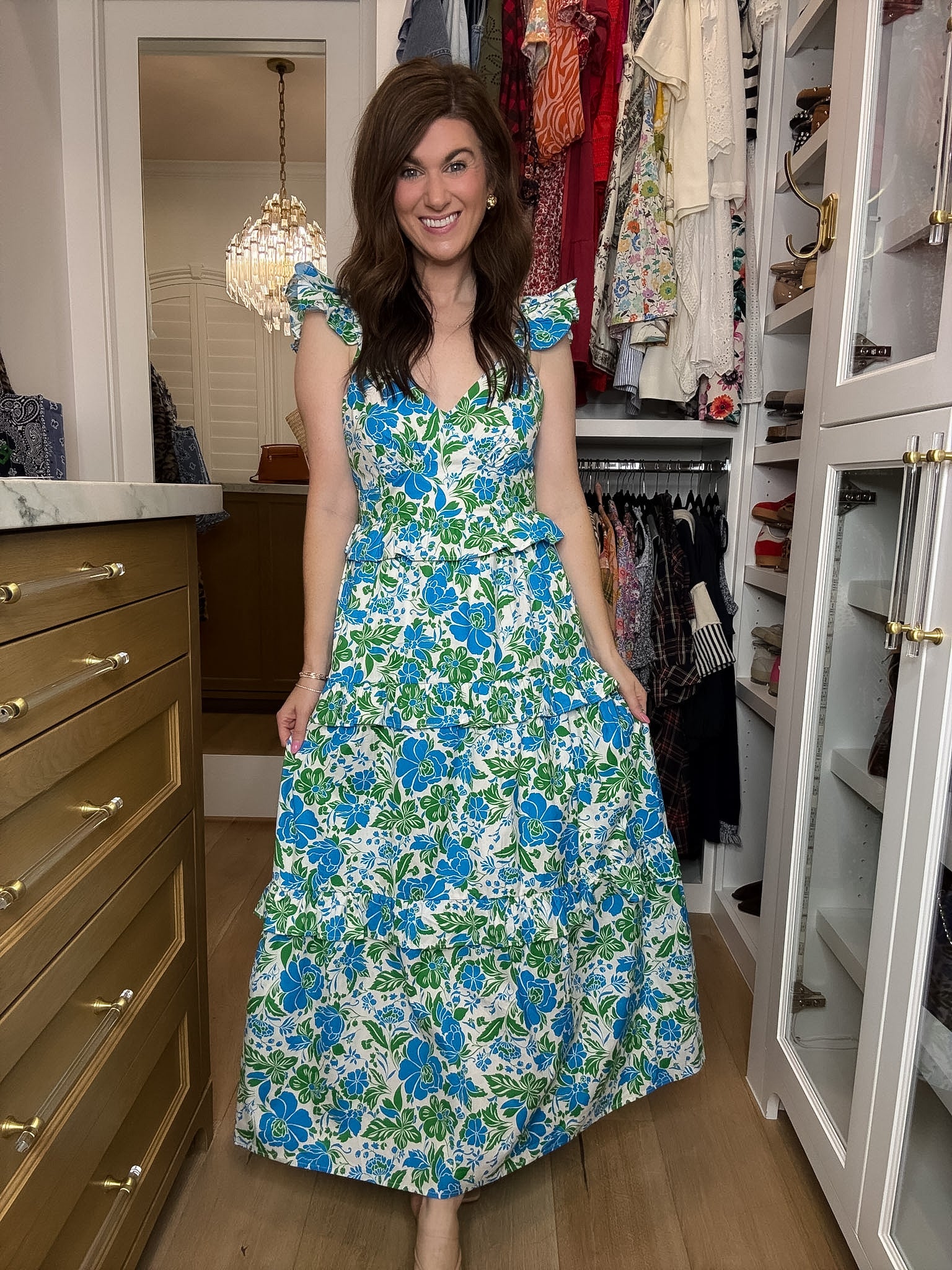 Sugarlips Truth Tiered Maxi Dress in Bivore Floral