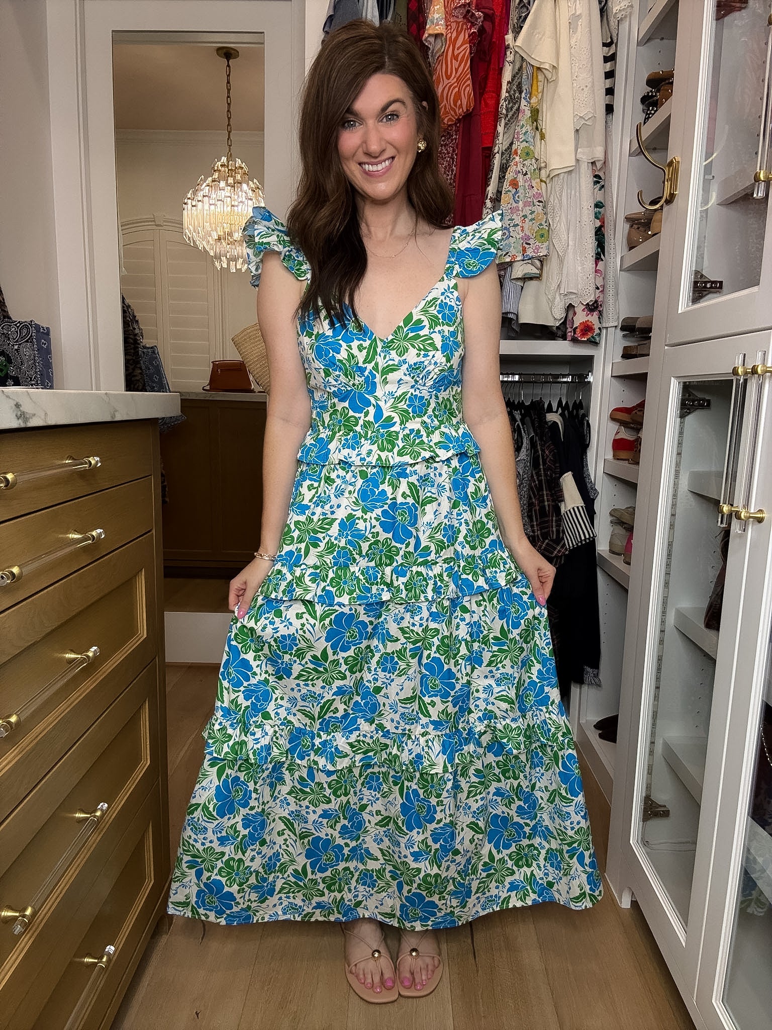 Sugarlips Truth Tiered Maxi Dress in Bivore Floral