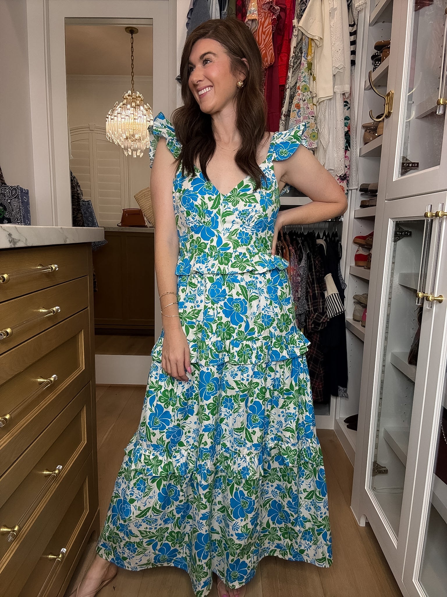 Sugarlips Truth Tiered Maxi Dress in Bivore Floral