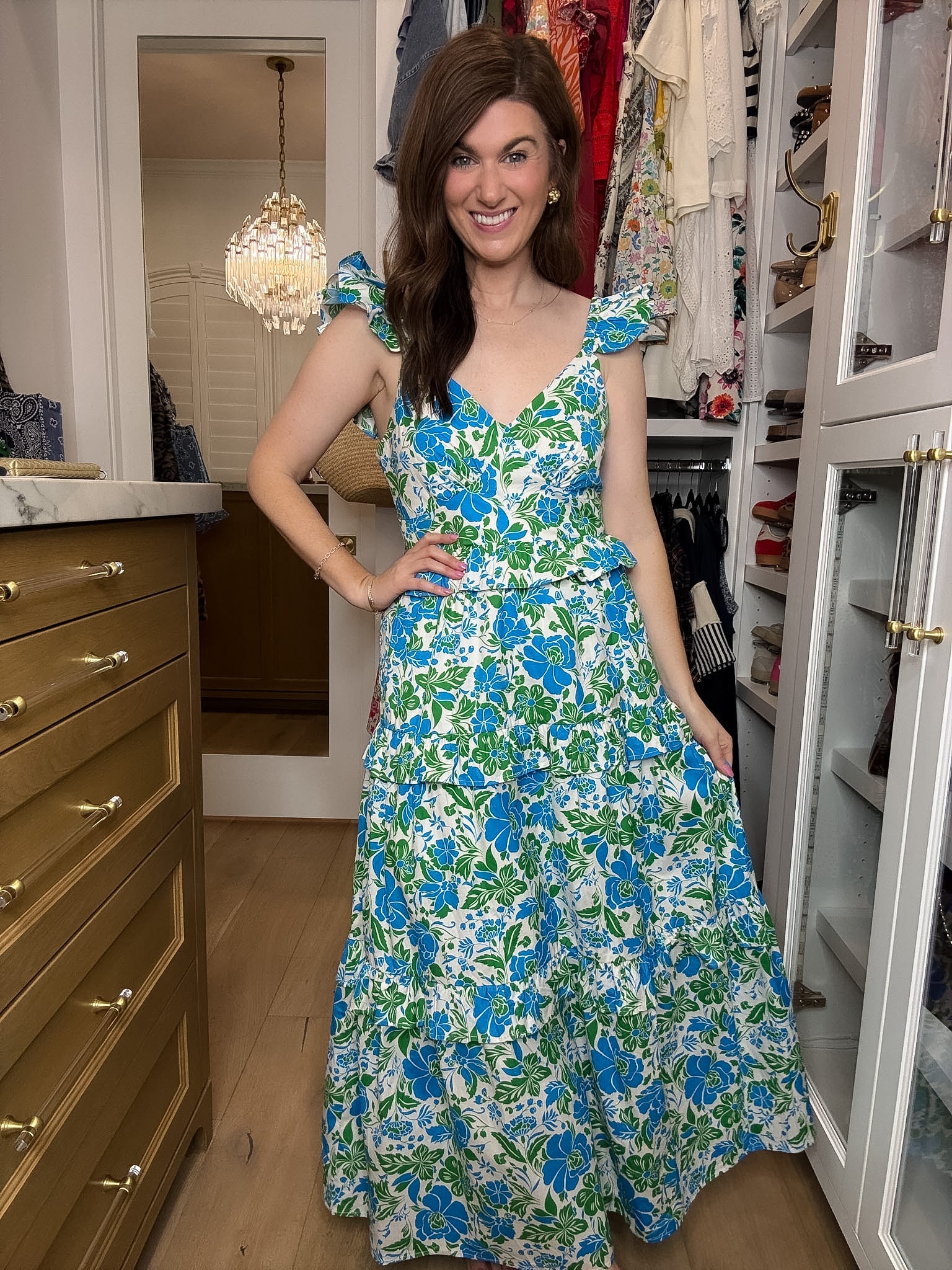 Sugarlips Truth Tiered Maxi Dress in Bivore Floral