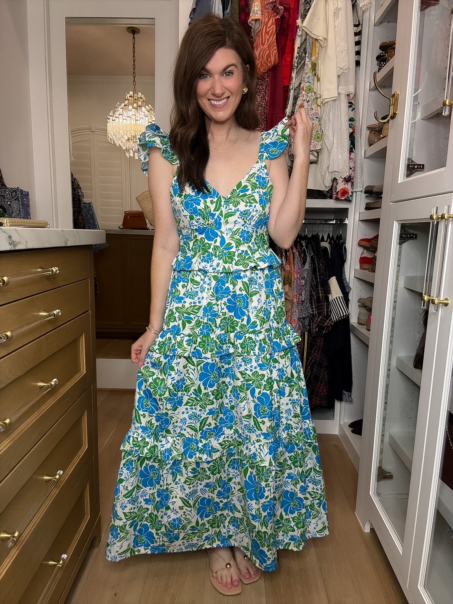 Sugarlips Truth Tiered Maxi Dress in Bivore Floral