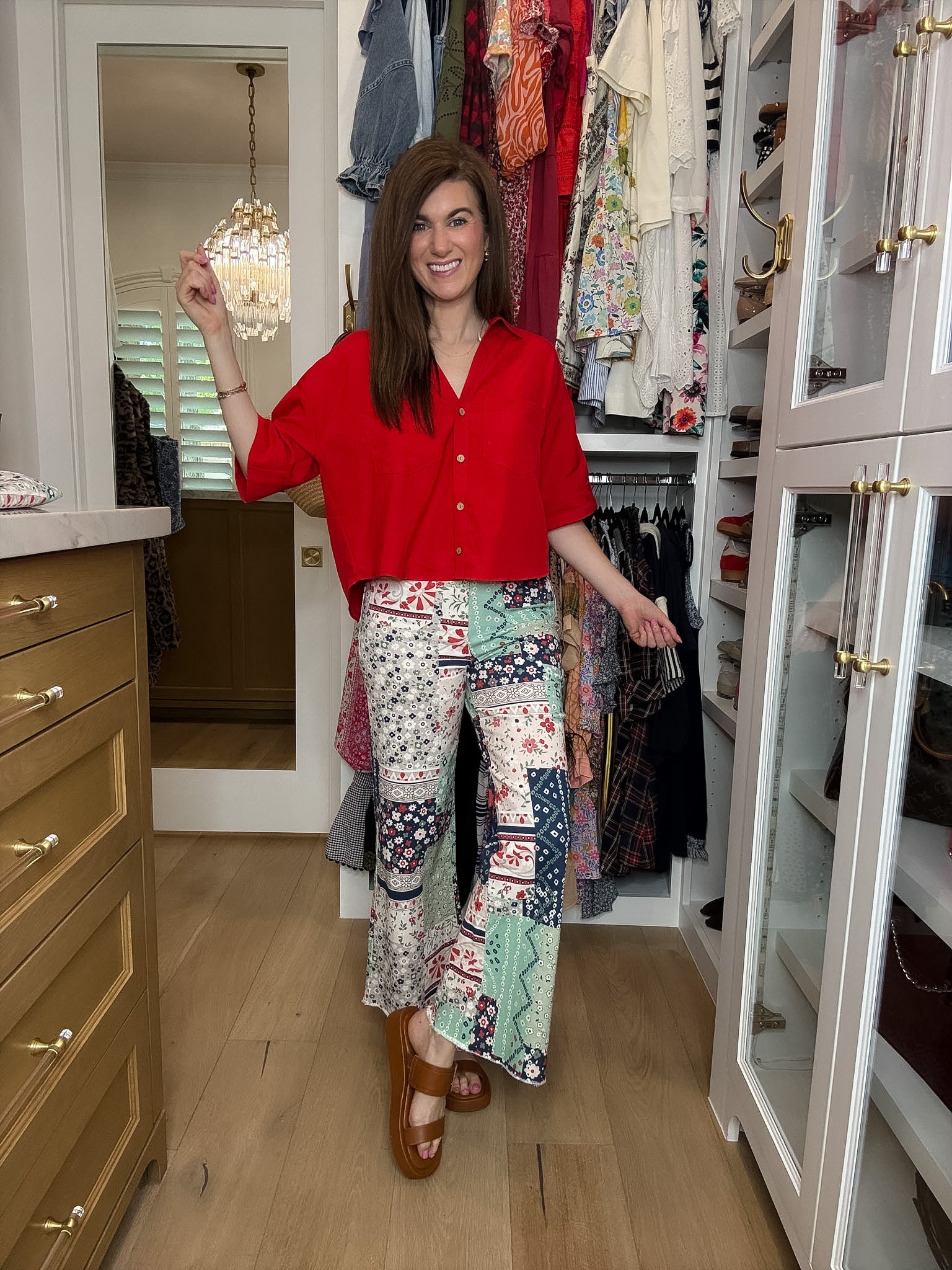 Coastal Quilt Wide Leg Cropped Jeans