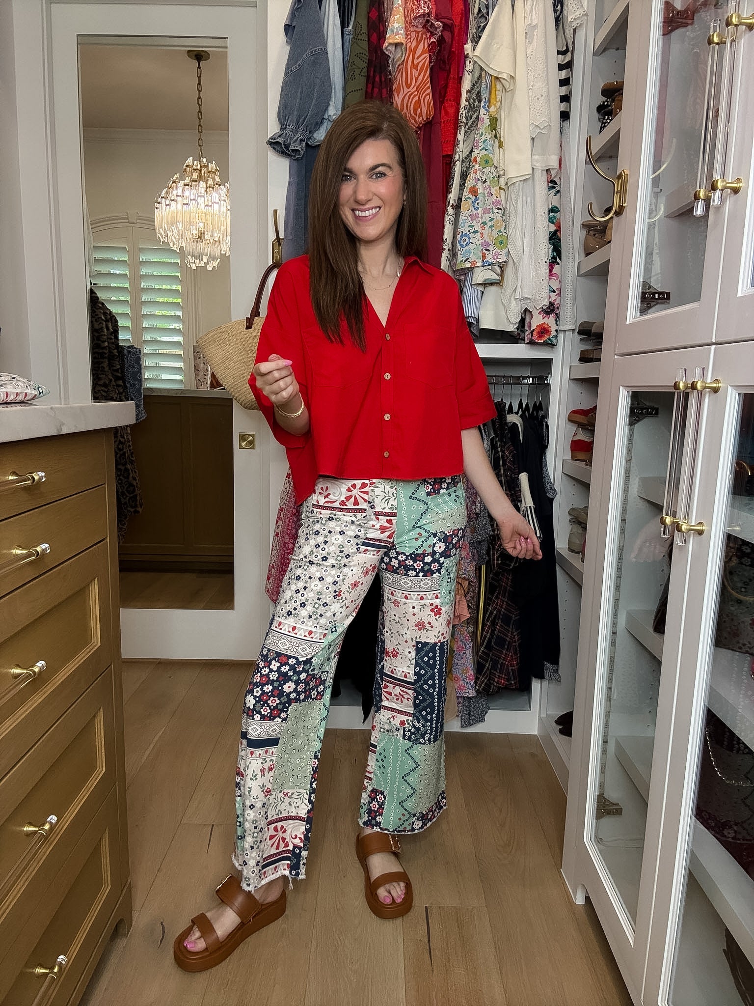 Coastal Quilt Wide Leg Cropped Jeans