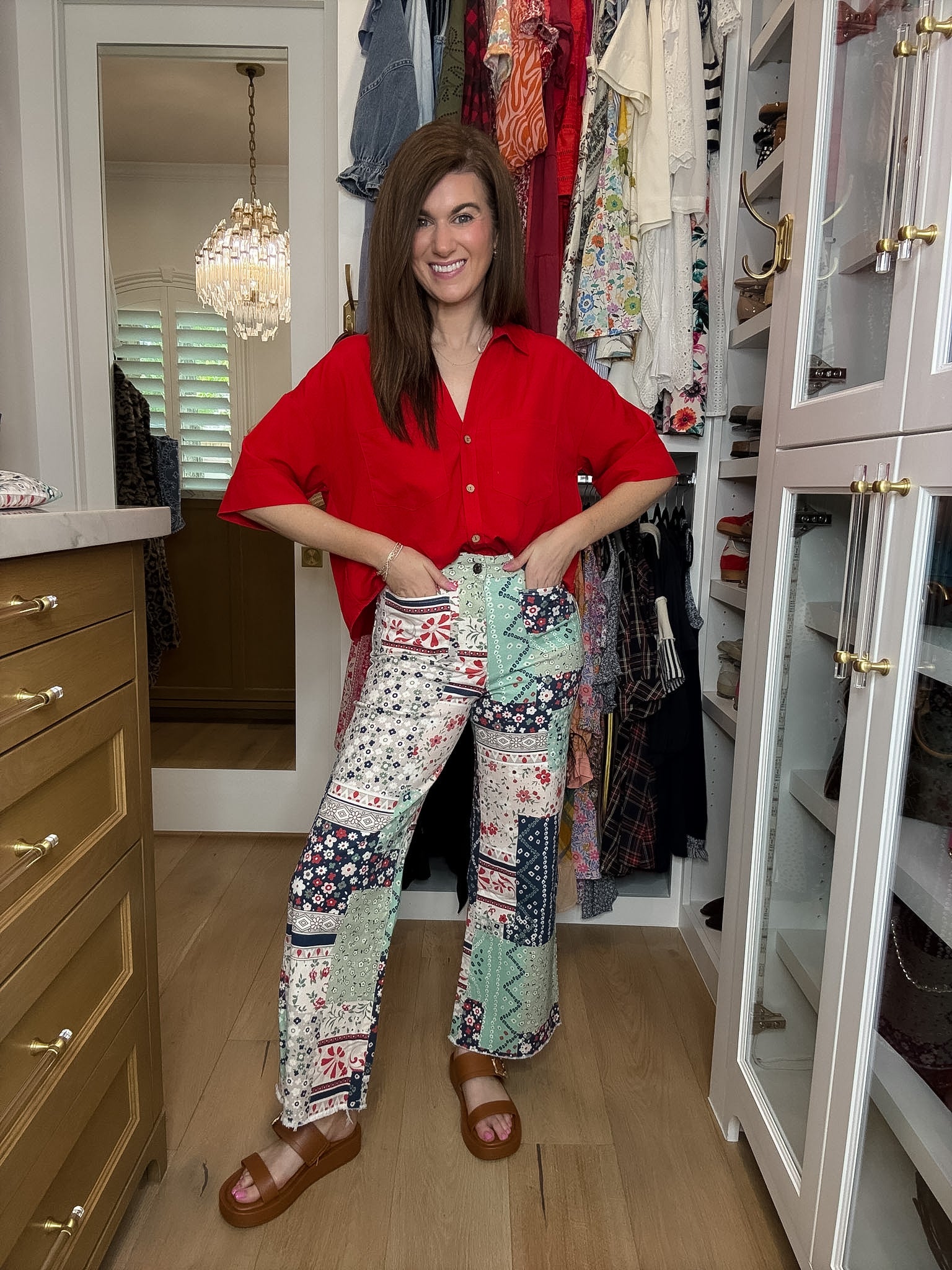 Coastal Quilt Wide Leg Cropped Jeans