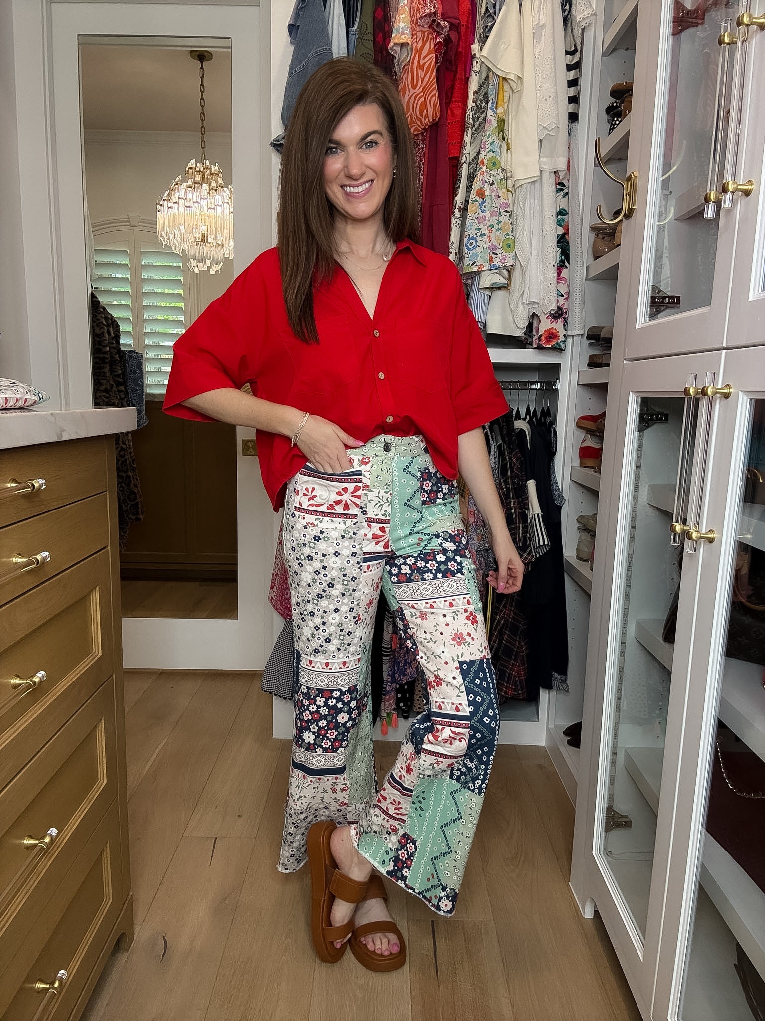 Coastal Quilt Wide Leg Cropped Jeans