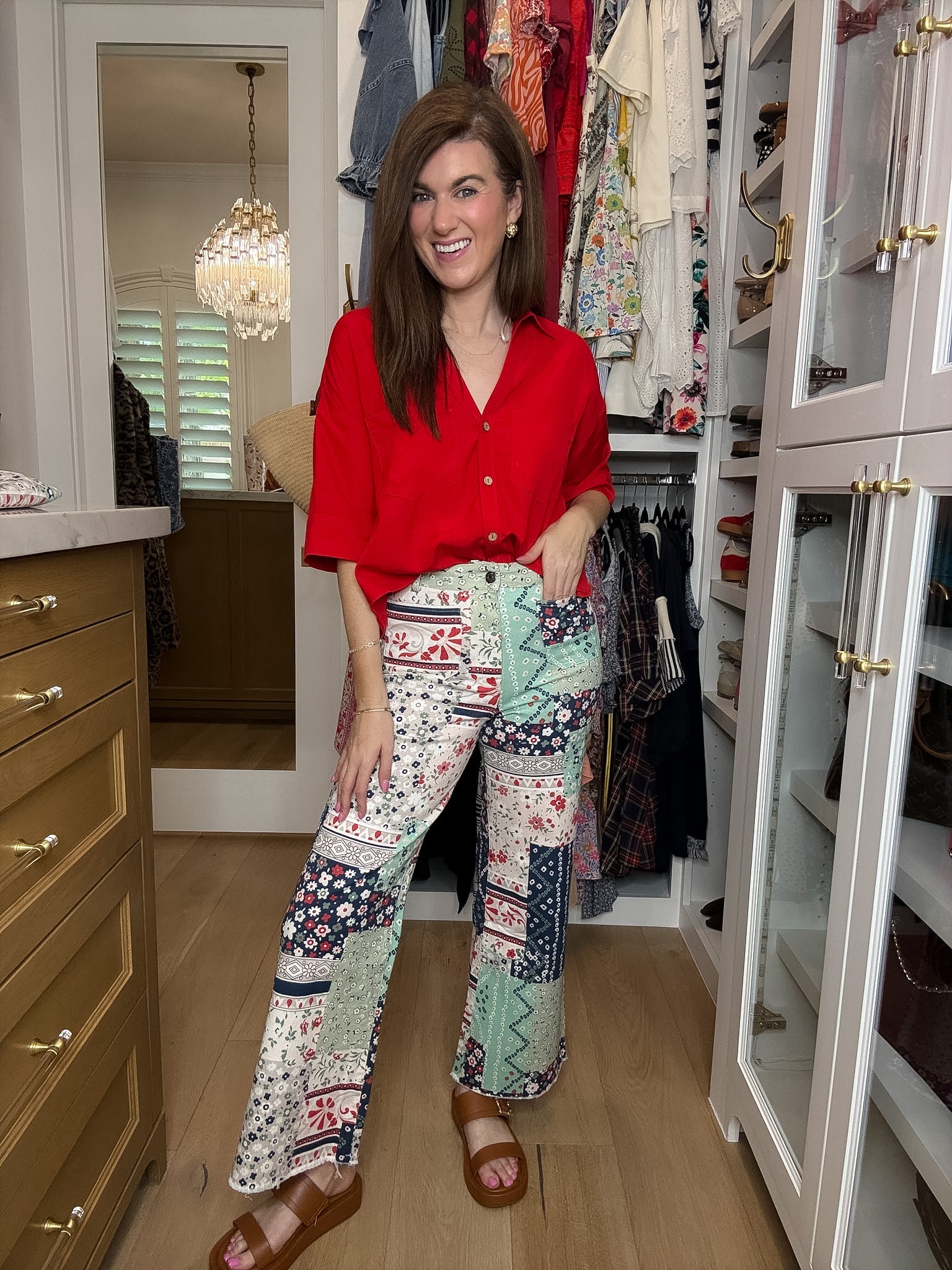Coastal Quilt Wide Leg Cropped Jeans