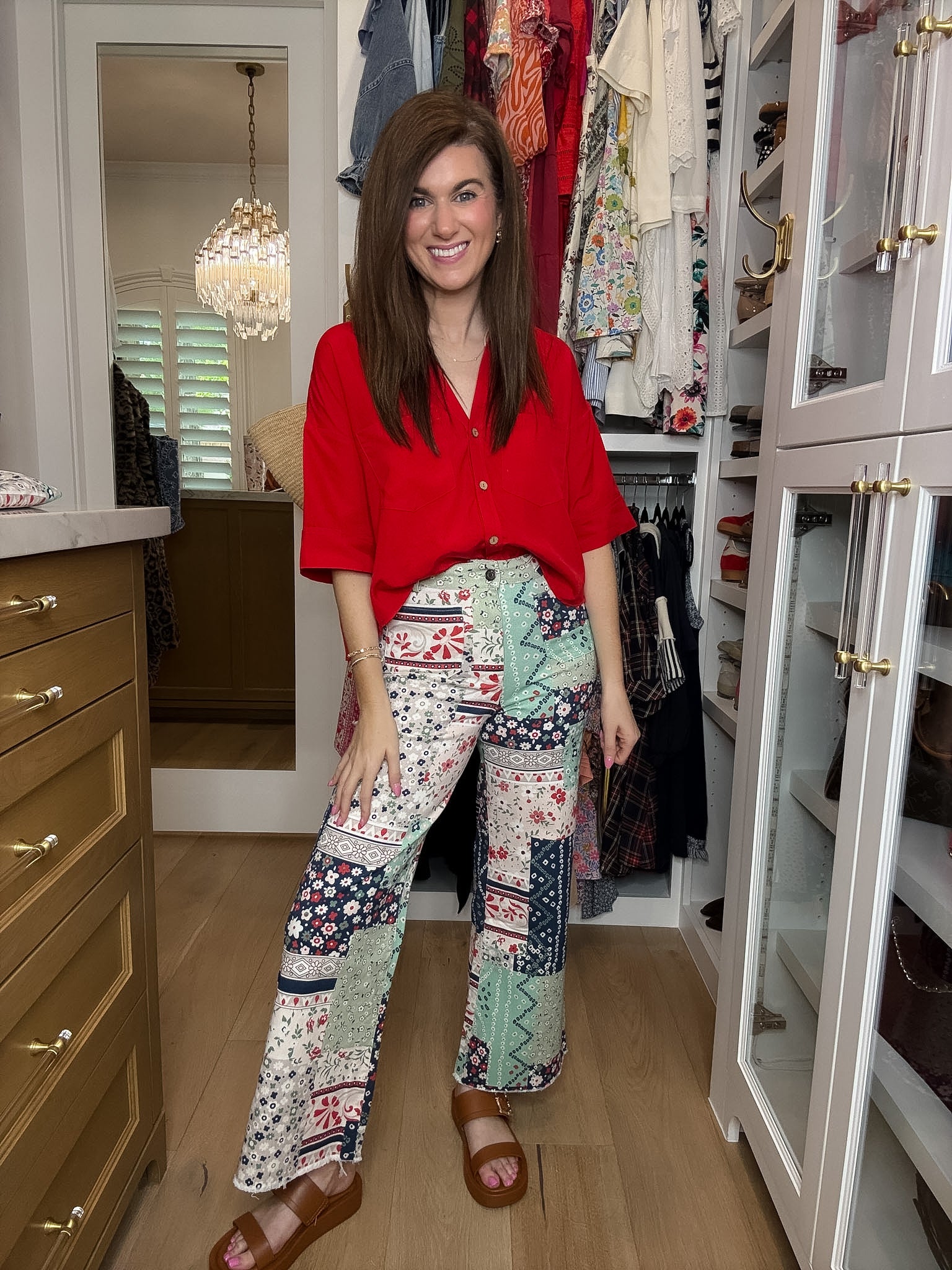Coastal Quilt Wide Leg Cropped Jeans
