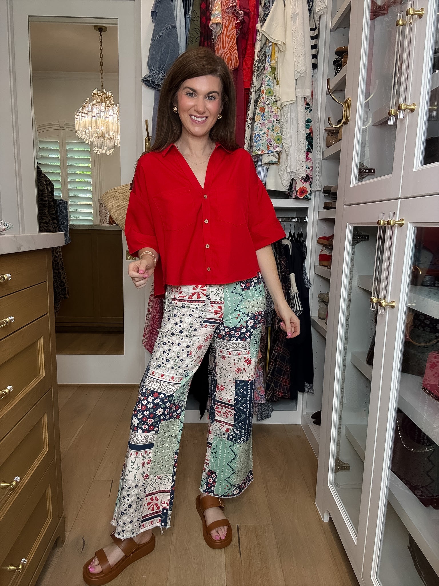 Coastal Quilt Wide Leg Cropped Jeans