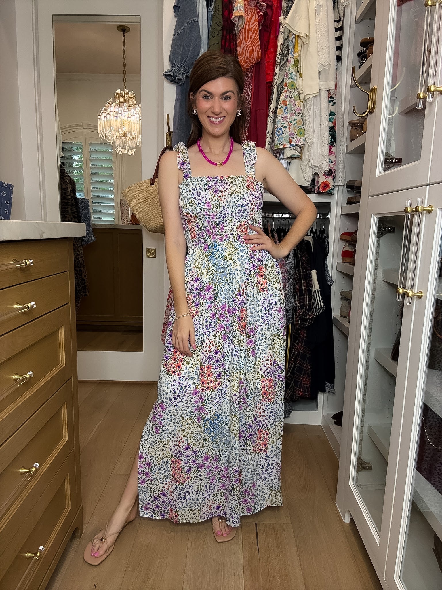 Summer Garden Smocked Maxi Dress