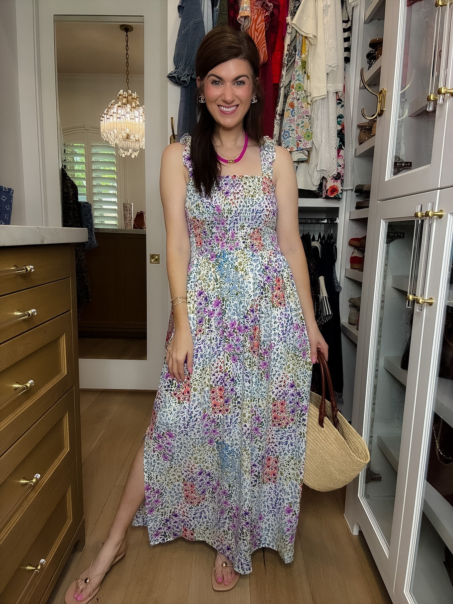 Summer Garden Smocked Maxi Dress