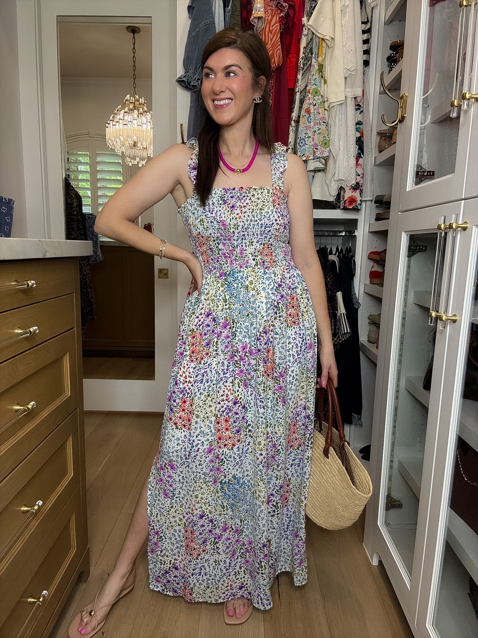 Summer Garden Smocked Maxi Dress