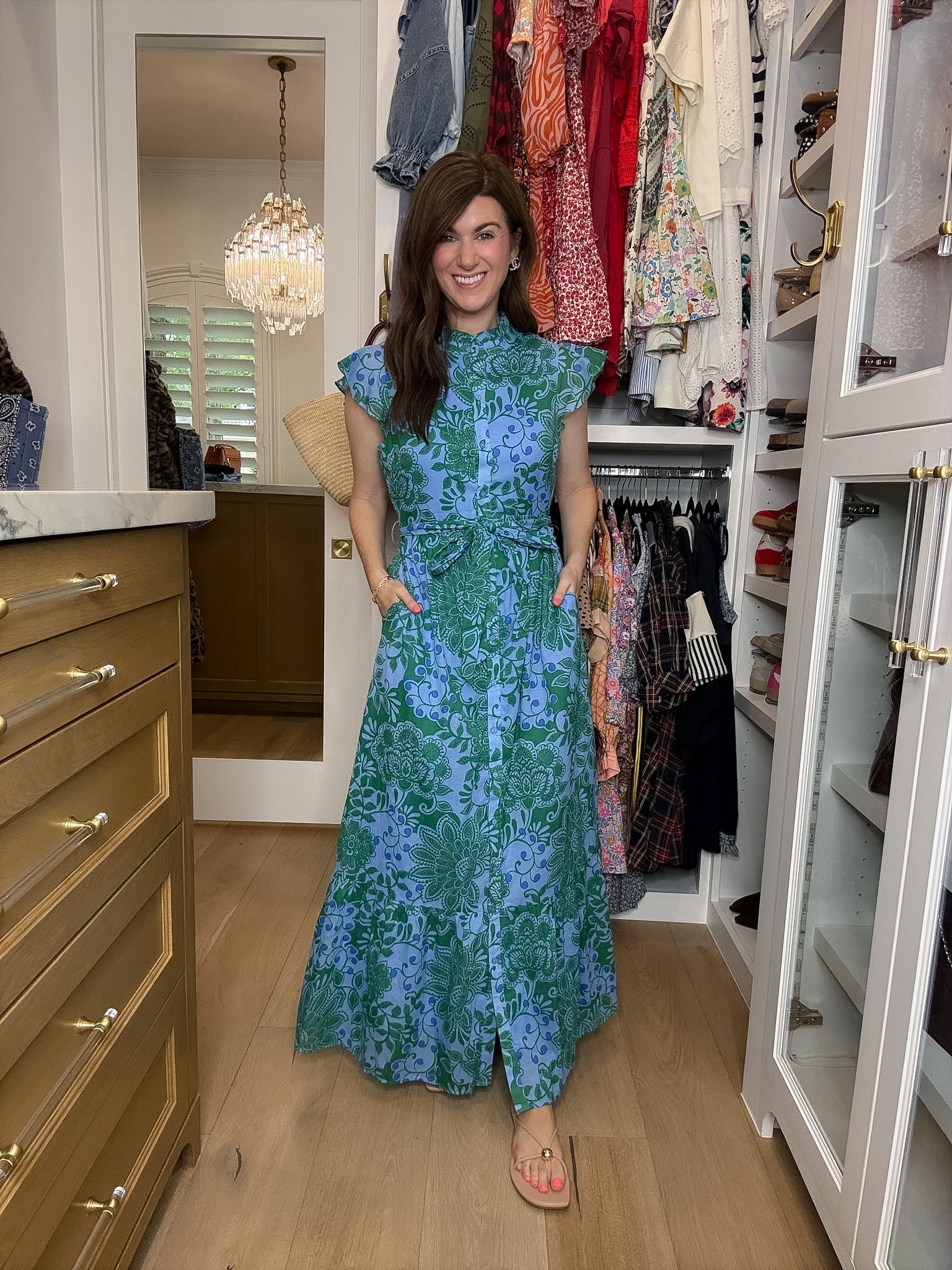 Sugarips Riah Button Down Maxi Dress in Tressa Floral