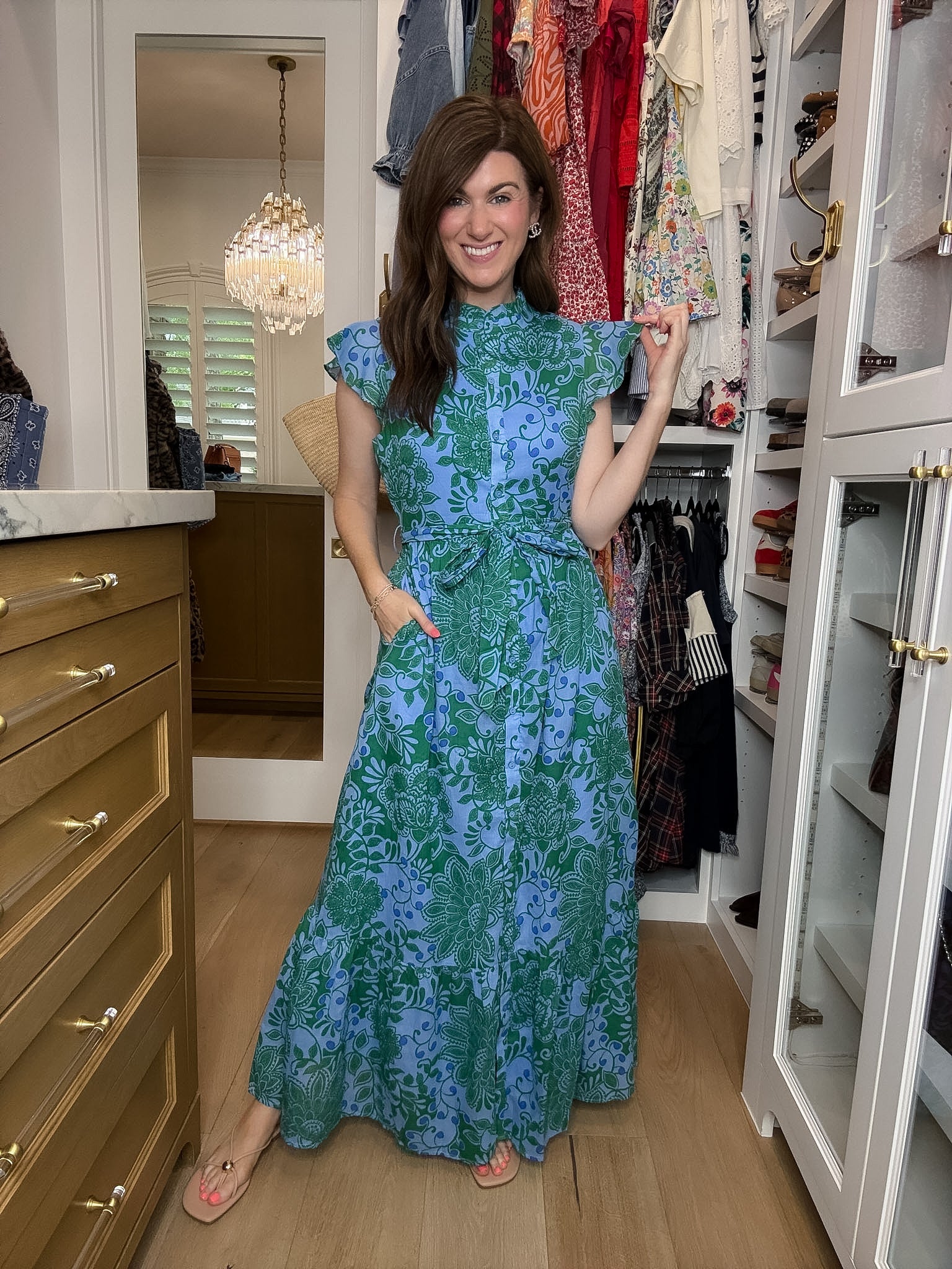 Sugarips Riah Button Down Maxi Dress in Tressa Floral