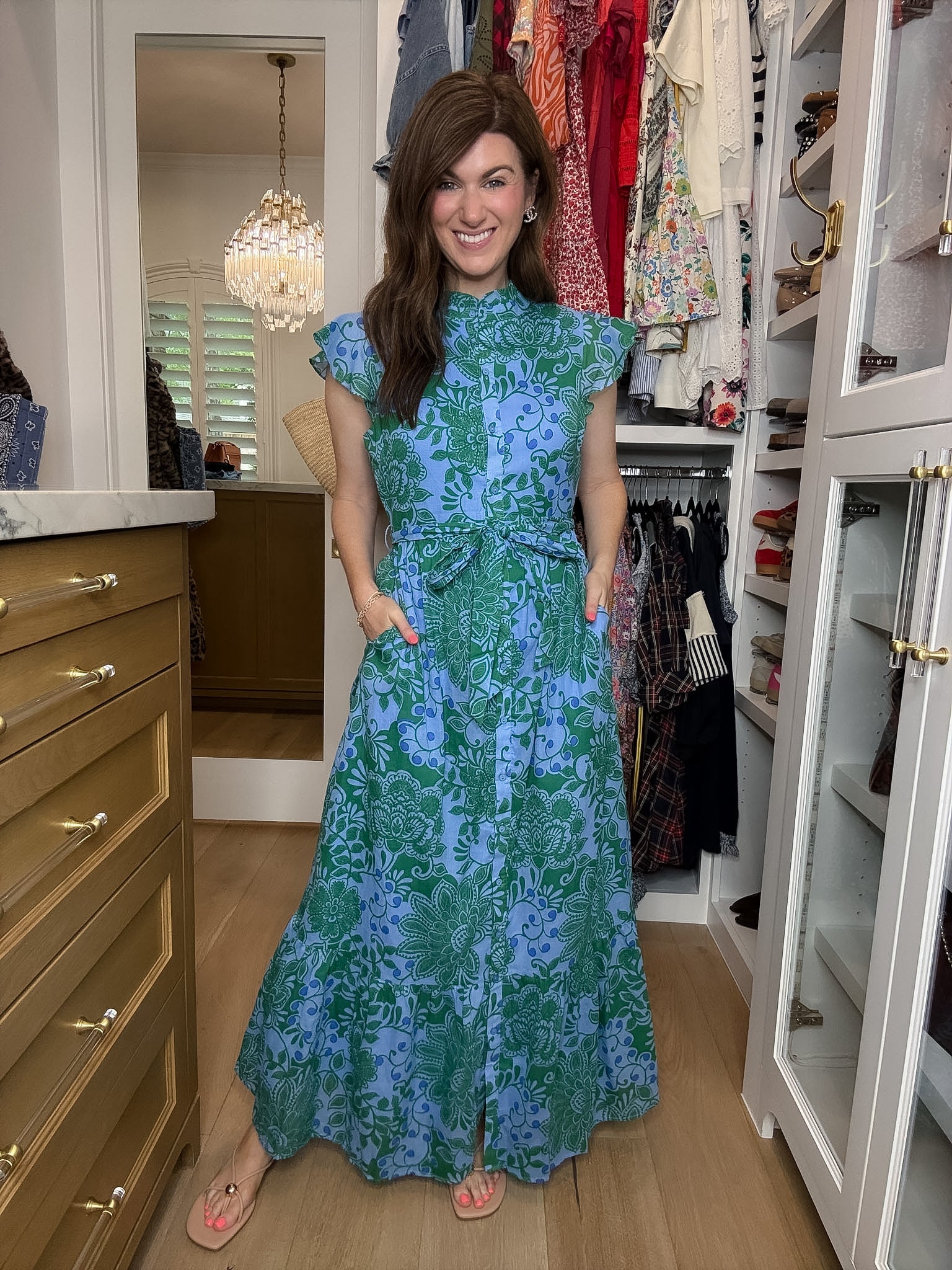 Sugarips Riah Button Down Maxi Dress in Tressa Floral