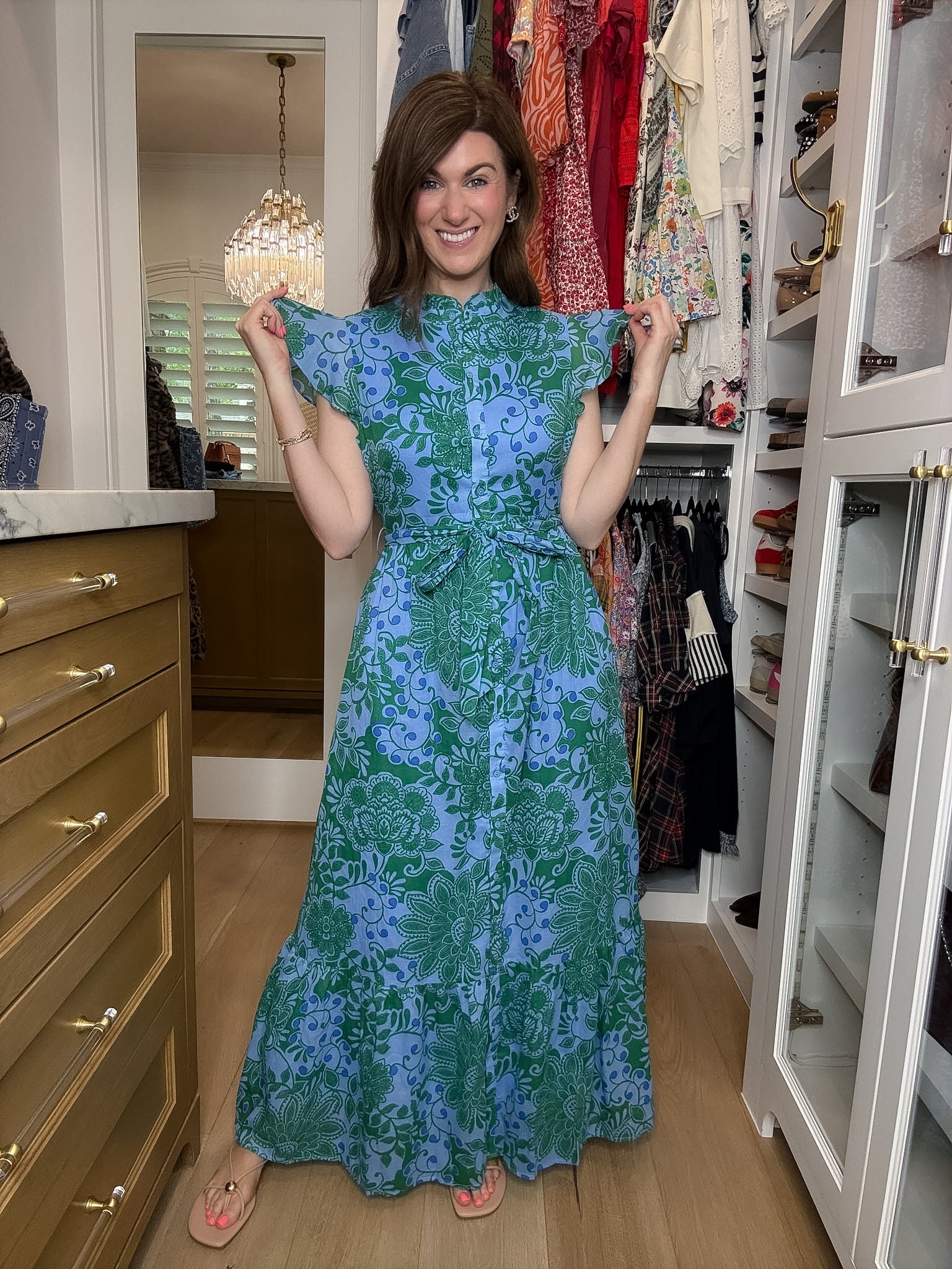 Sugarips Riah Button Down Maxi Dress in Tressa Floral