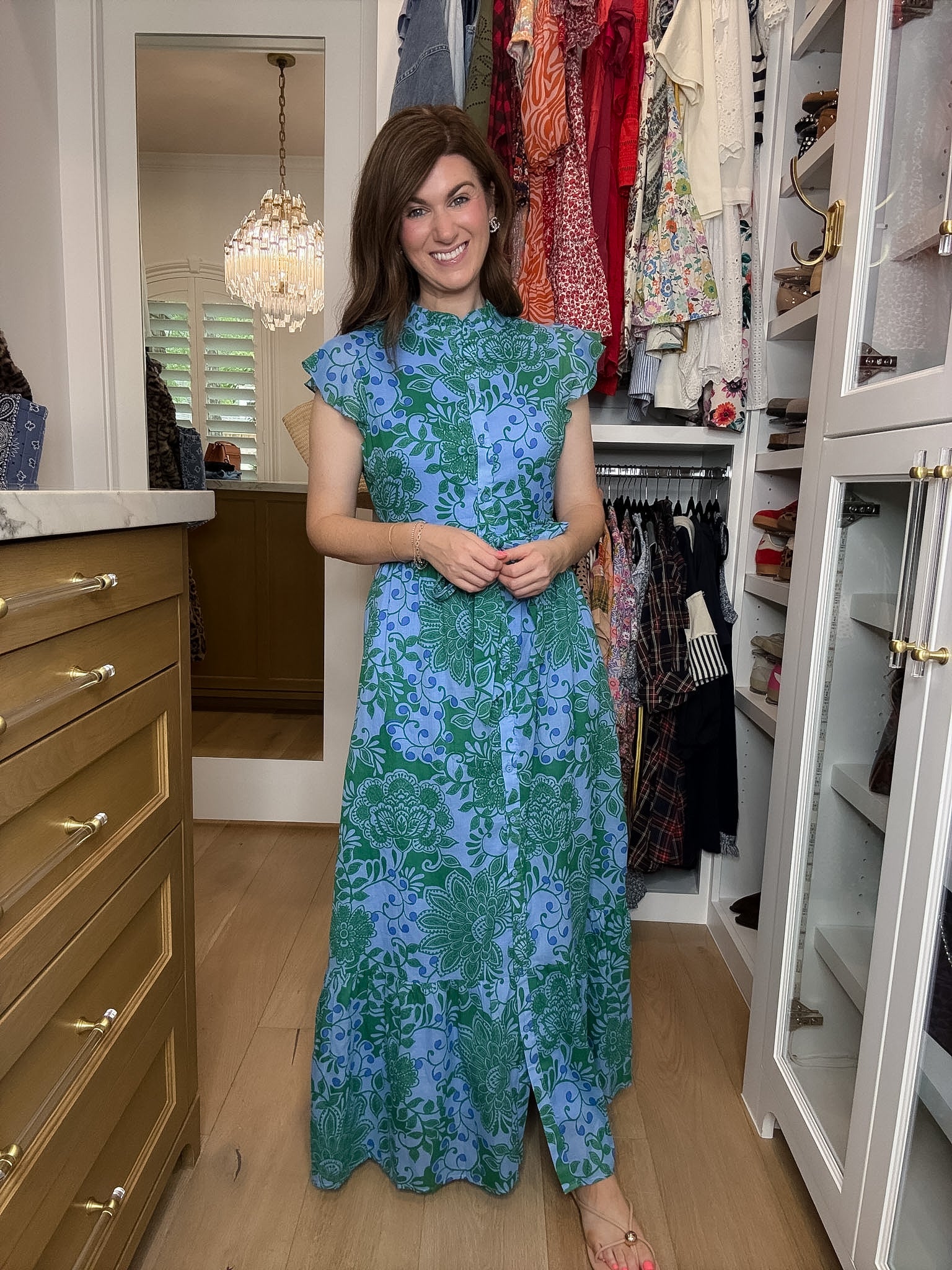 Sugarips Riah Button Down Maxi Dress in Tressa Floral
