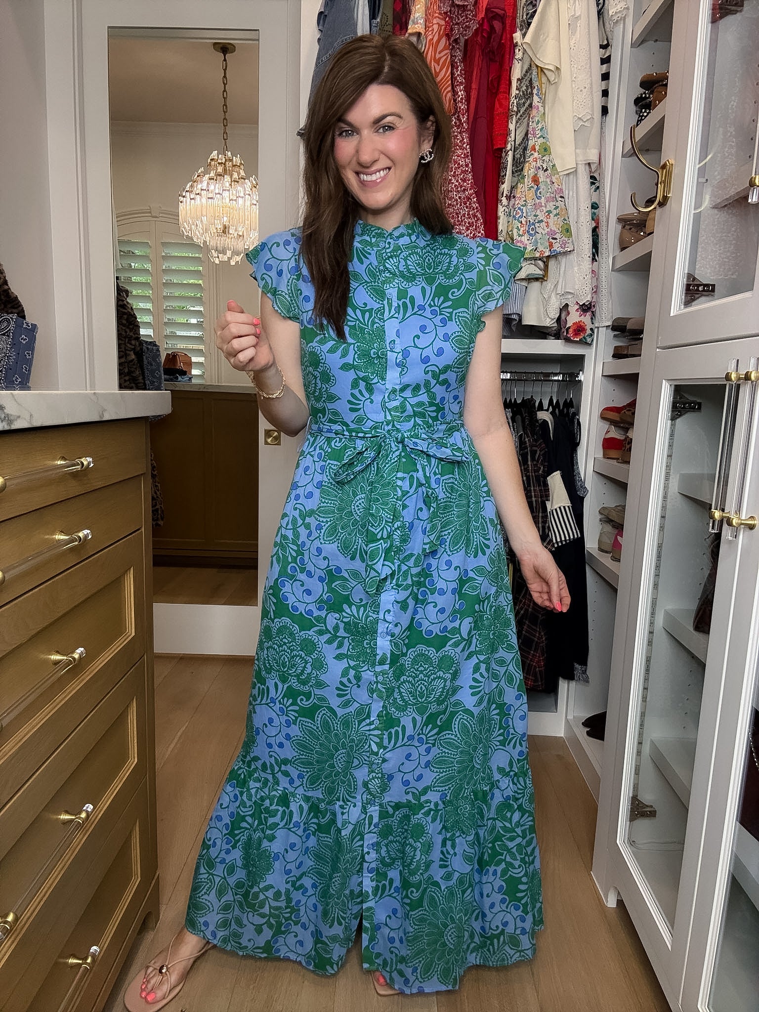 Sugarips Riah Button Down Maxi Dress in Tressa Floral