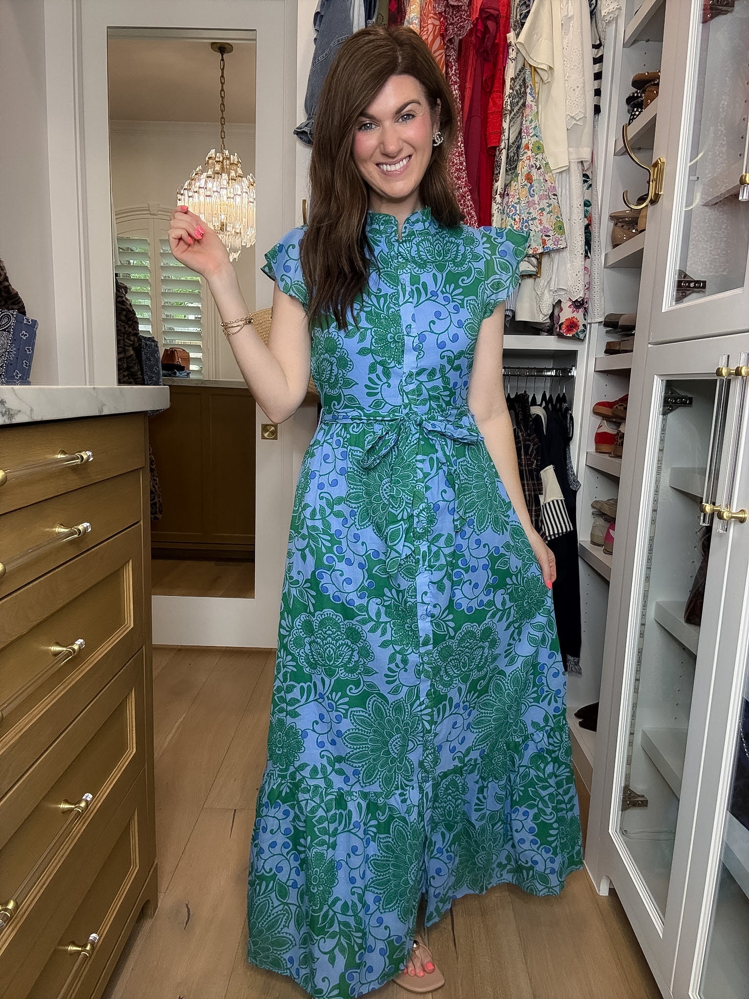 Sugarips Riah Button Down Maxi Dress in Tressa Floral