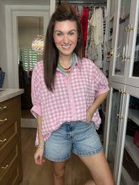 Sweet on Summer Gingham Button Down