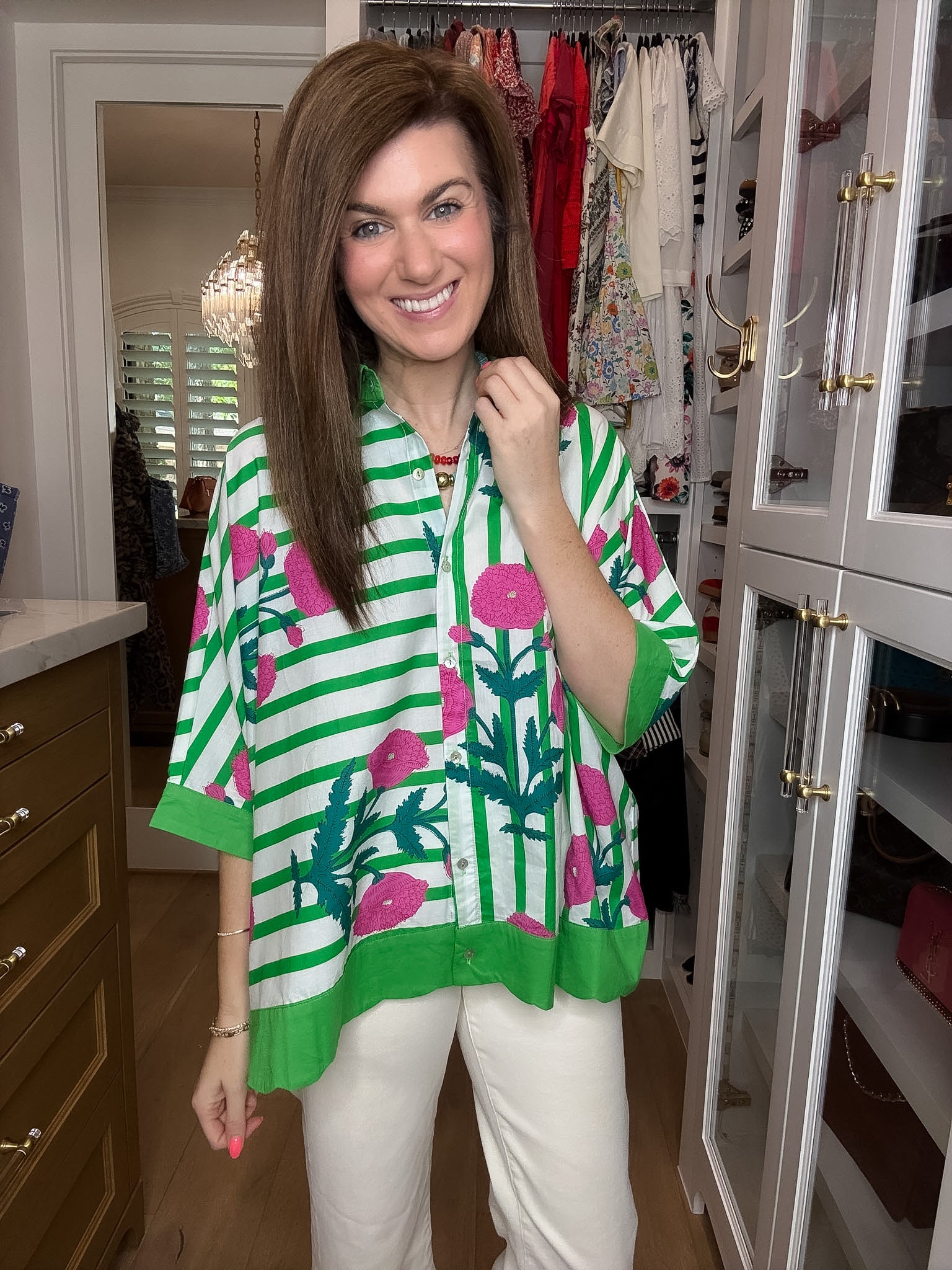 Flower Market Stripe Button Down