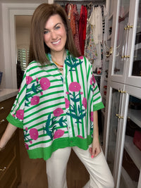 Flower Market Stripe Button Down