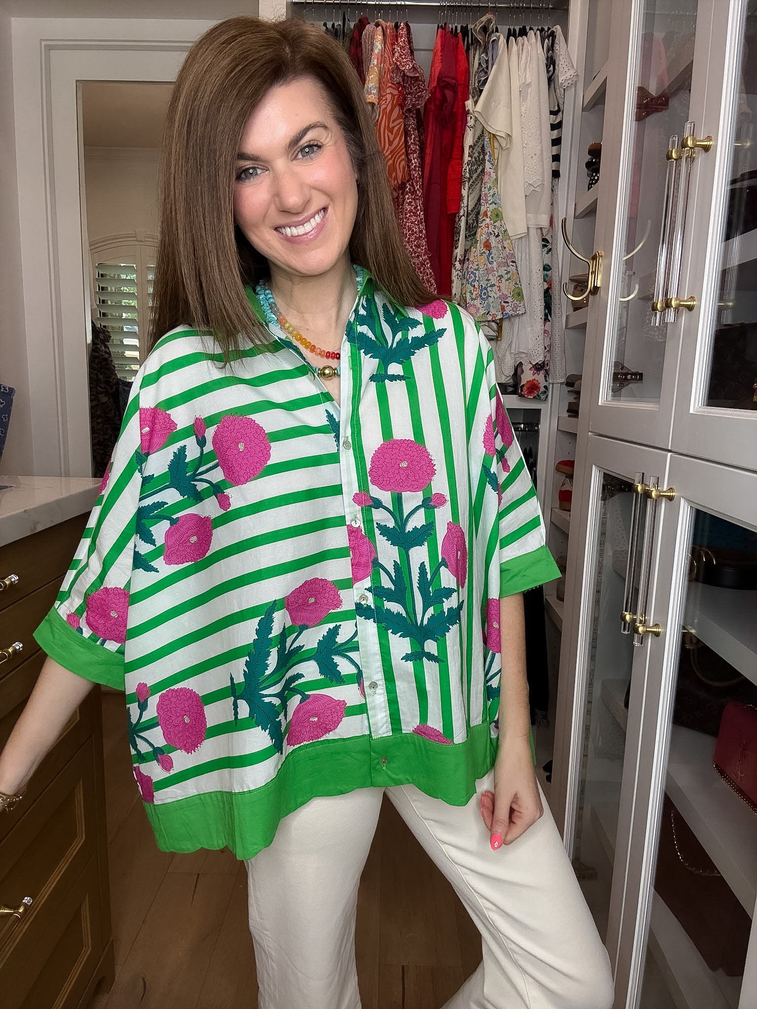 Flower Market Stripe Button Down