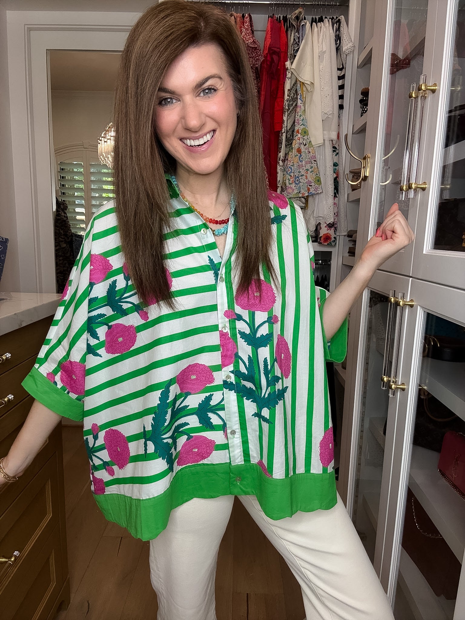 Flower Market Stripe Button Down