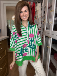 Flower Market Stripe Button Down
