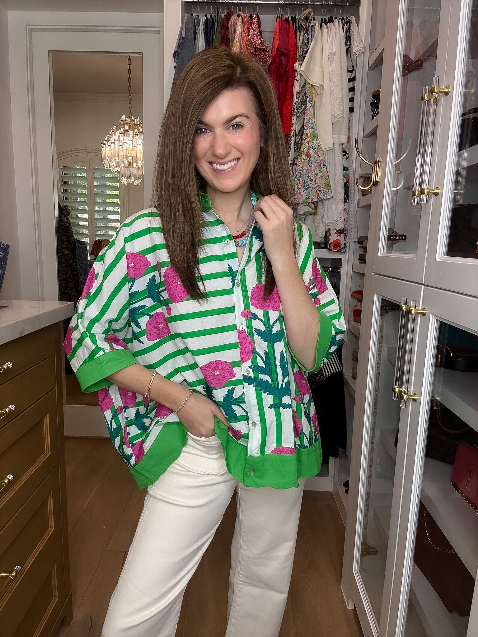 Flower Market Stripe Button Down