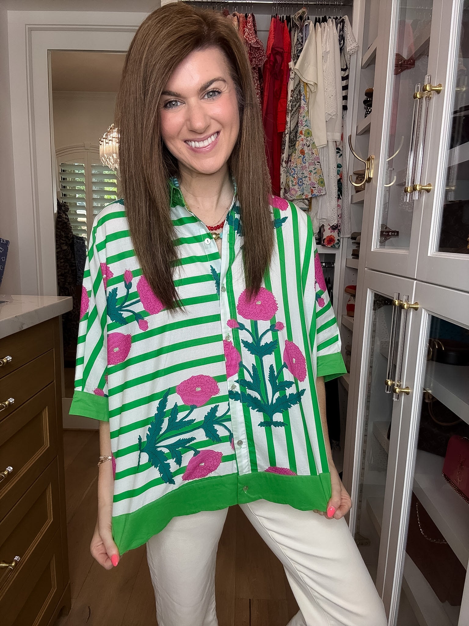 Flower Market Stripe Button Down