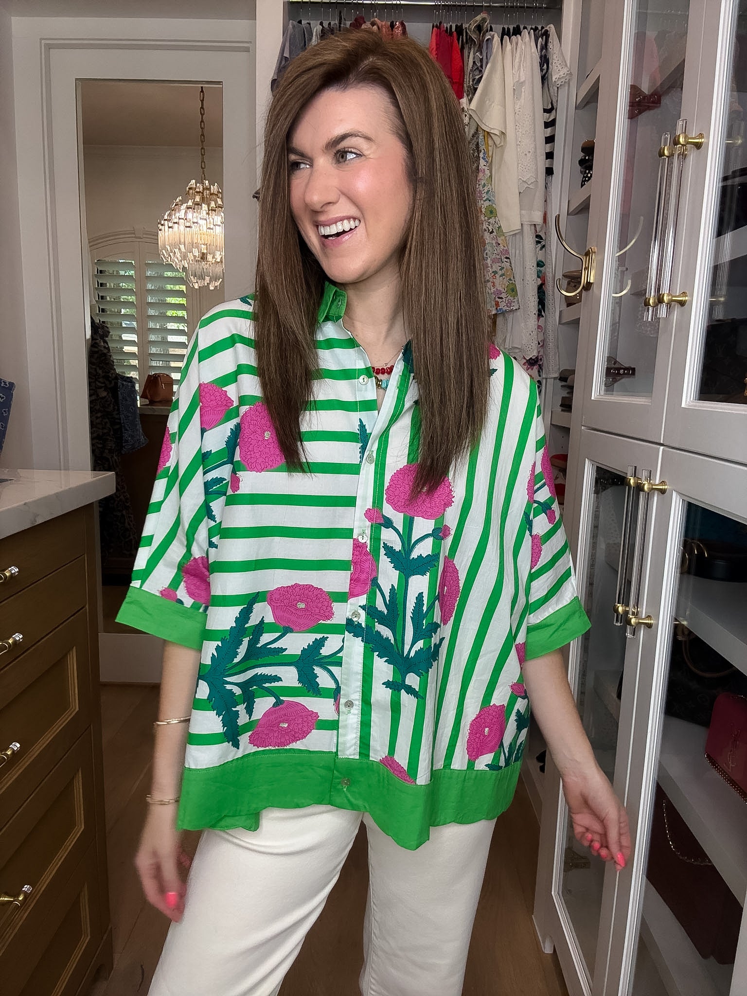 Flower Market Stripe Button Down