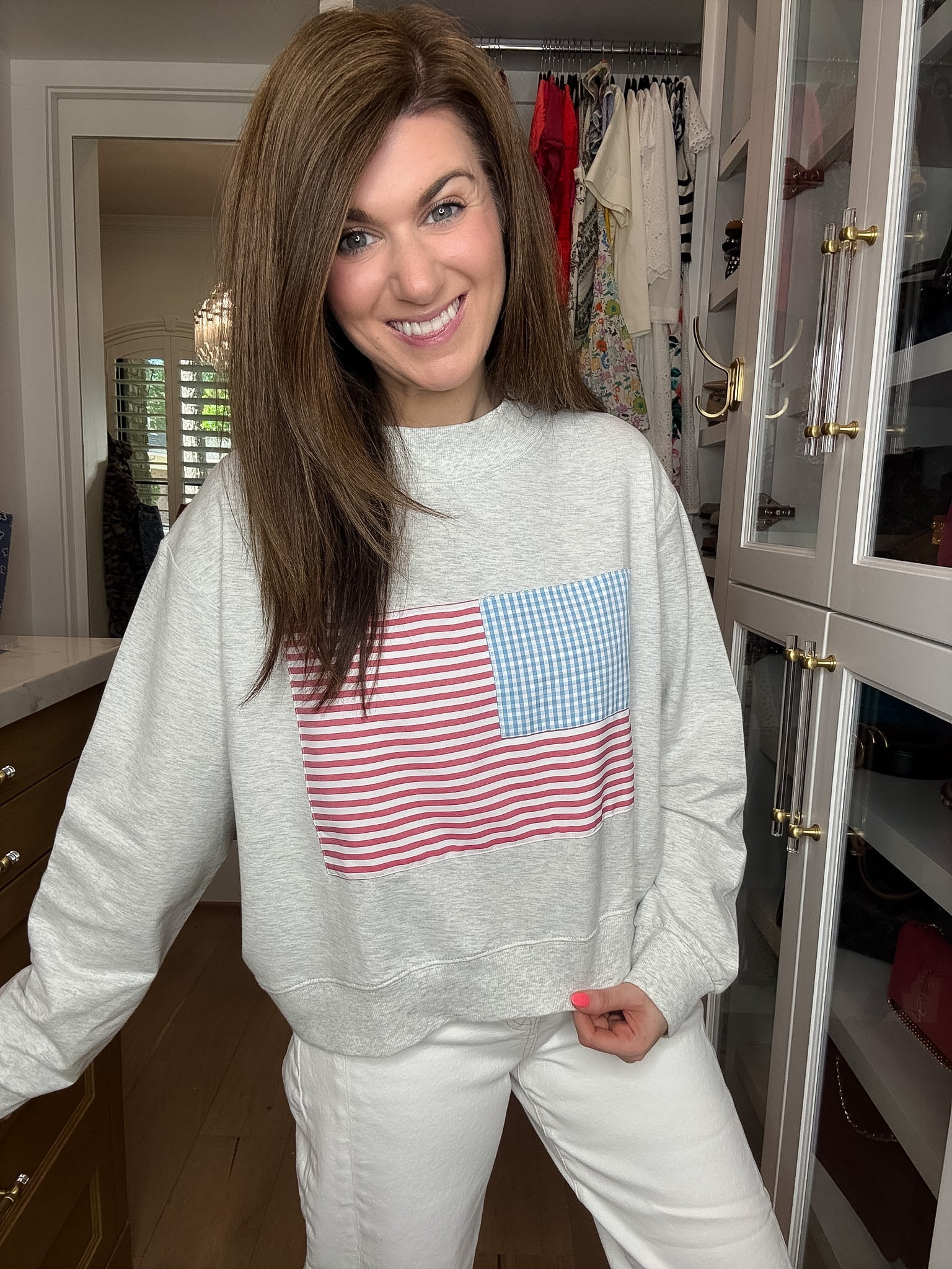 Americana Charm Mock Neck Pullover