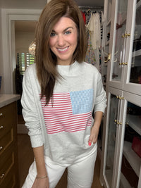 Americana Charm Mock Neck Pullover