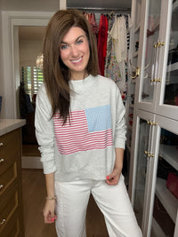 Americana Charm Mock Neck Pullover