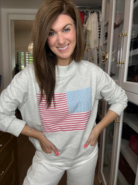 Americana Charm Mock Neck Pullover