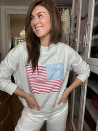 Americana Charm Mock Neck Pullover