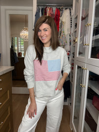 Americana Charm Mock Neck Pullover