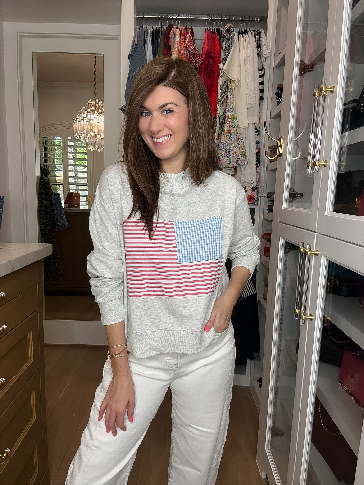 Americana Charm Mock Neck Pullover