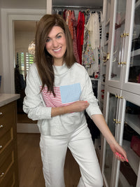 Americana Charm Mock Neck Pullover