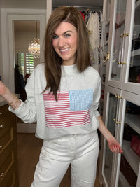 Americana Charm Mock Neck Pullover